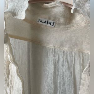 Vintage ALAÏA SHEER OFF WHITE BLOUSE sz s